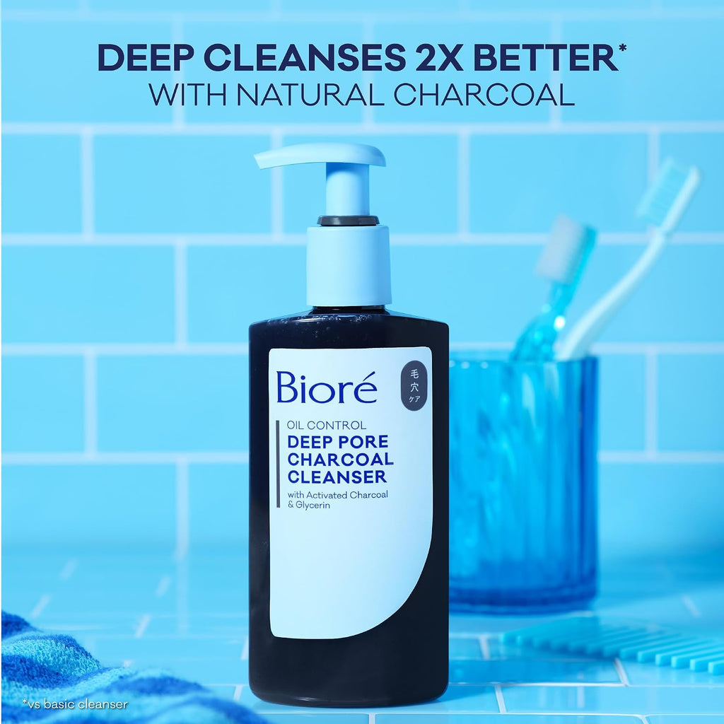 Revitalize Your Skin with Biore Deep Pore Charcoal Face Wash for Oily Skin - 11.45 Fl Oz