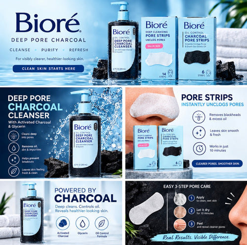 Bioré Deep Pore Charcoal Cleanser | Deep Clean for Oily Skin – 11.45 fl oz