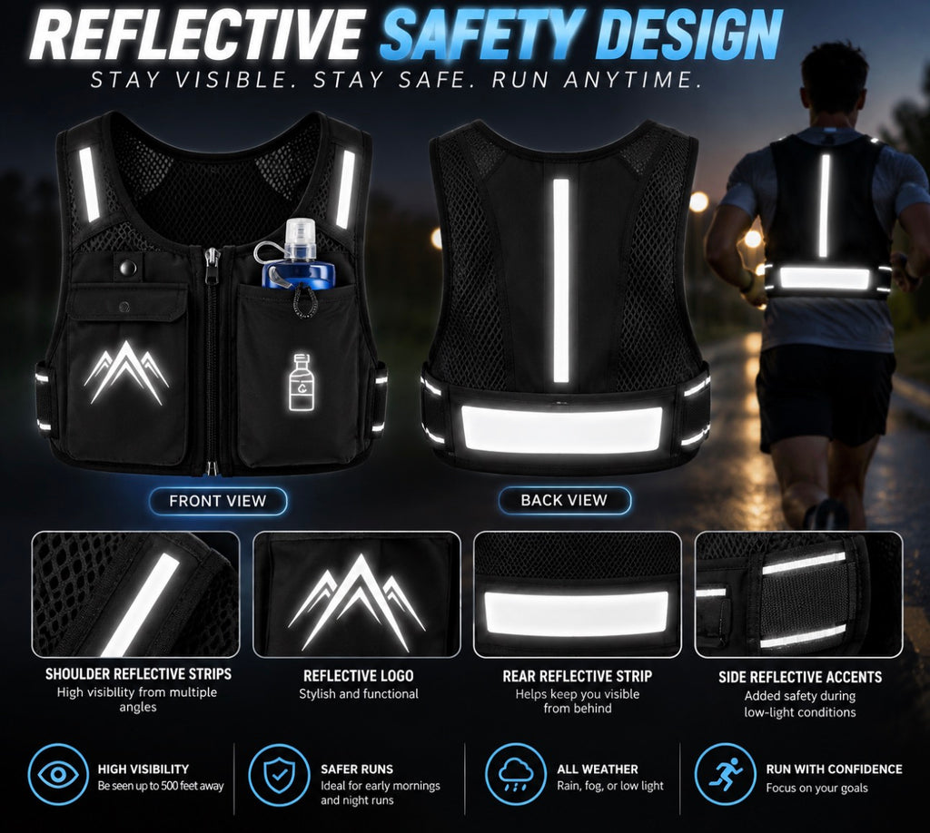 Running Hydration Vest with 500ML Water Bottle